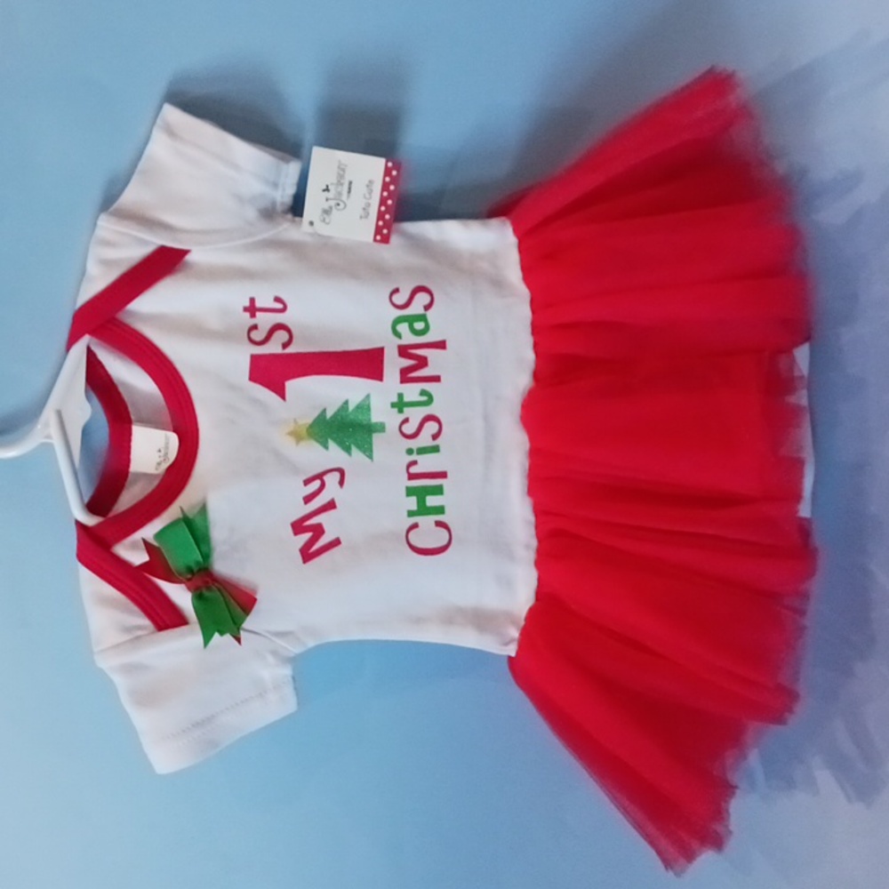 MY 1ST CHRISTMAS 0-6 months Diaper Shirt TuTu Ella Jackson Design NWT